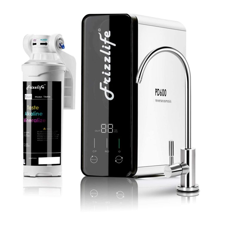 Frizzlife PD600-TAM3, système d'osmose inverse sous évier, sans réservoir, 600 GPD, reminéralisation alcaline