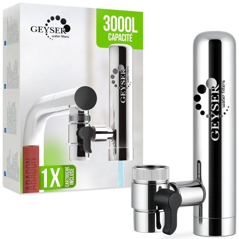 GEYSER Euro Aragon, filtre robinet compact, cartouche Aragon 3000 L, filetages 22 et 24 mm